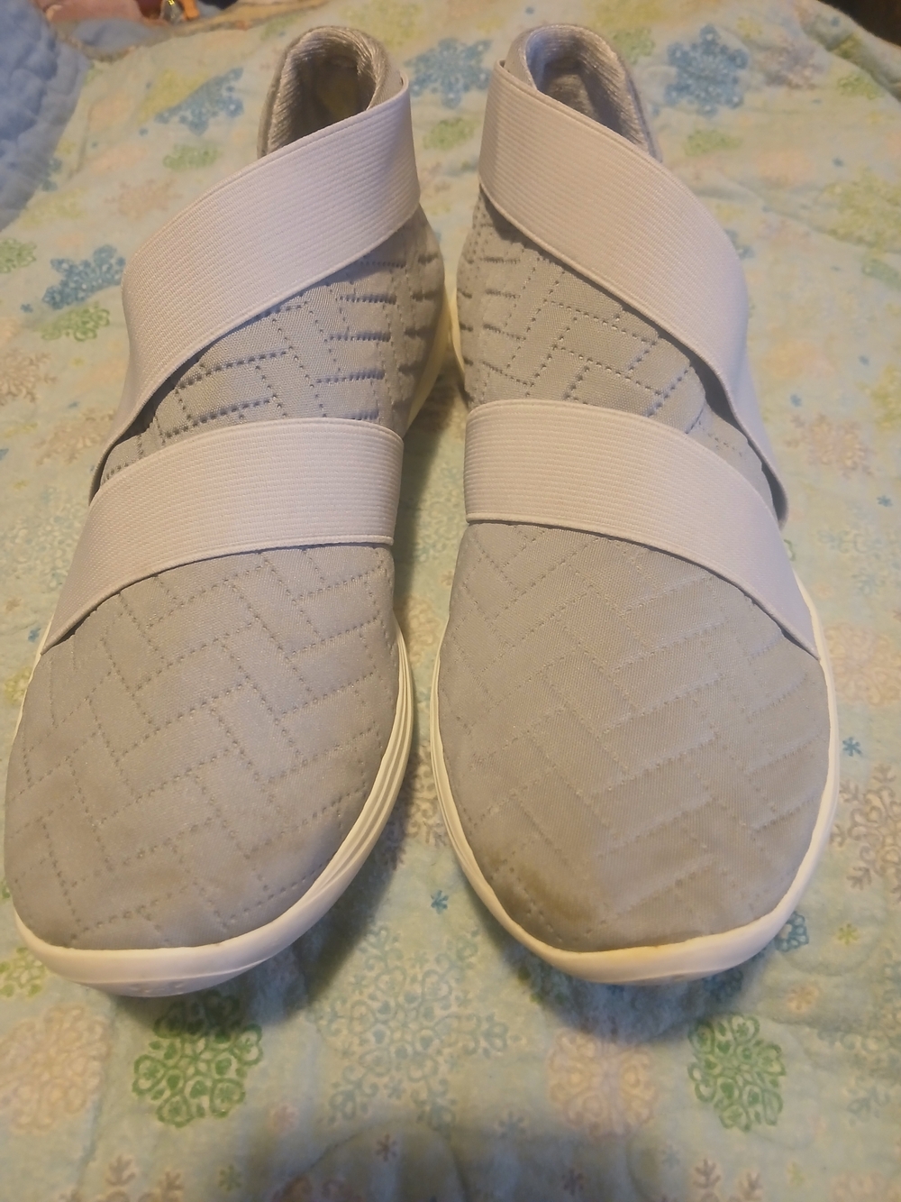 Slip-On Women's Grey Precision Slip Metallic Sneakers in Light Gray